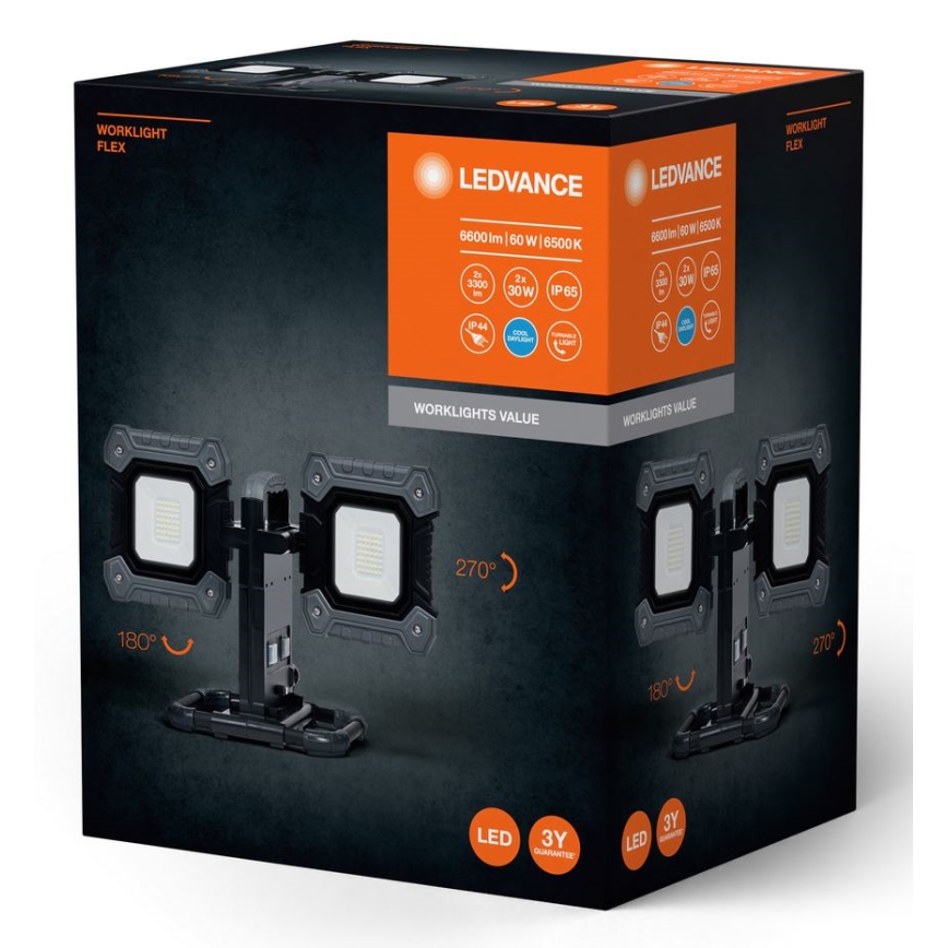 Ledvance - Lámpara de trabajo LED WORKLIGHT FLEX 2xLED/30W/230V IP65