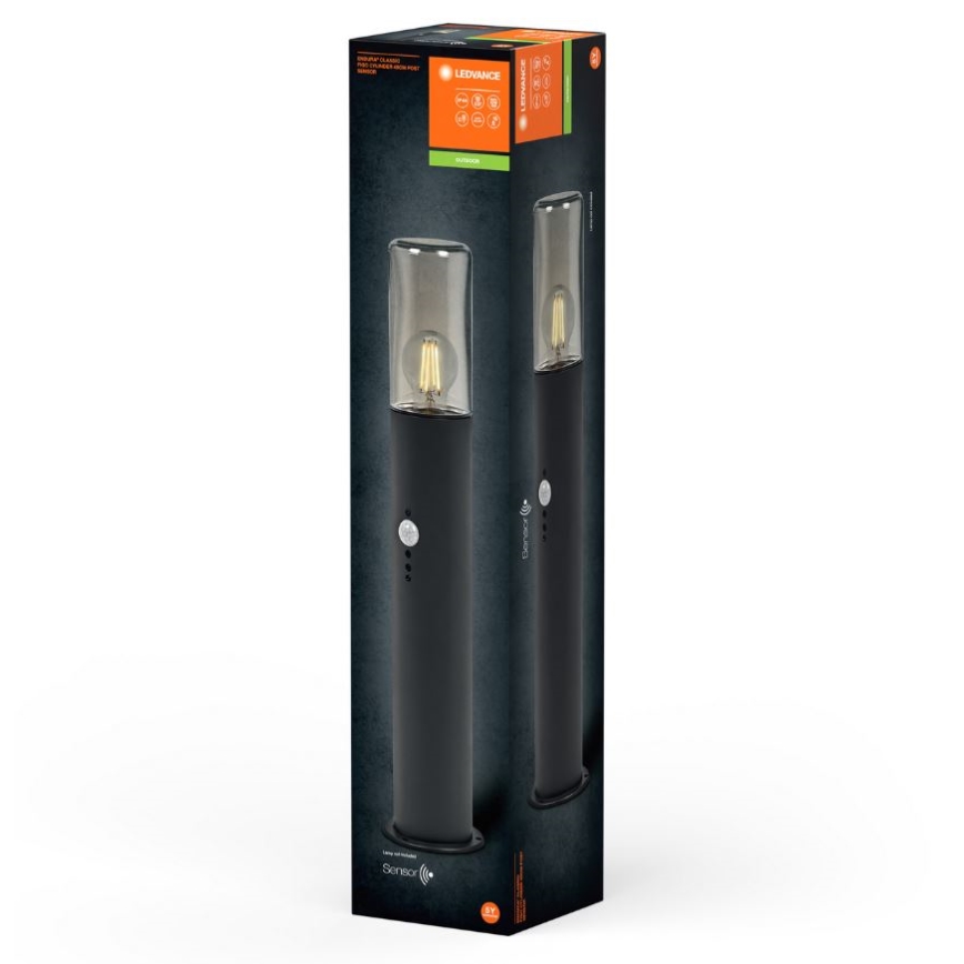 Ledvance - Lámpara exterior con sensor FIGO CYLINDER 1xE27/20W/230V IP44