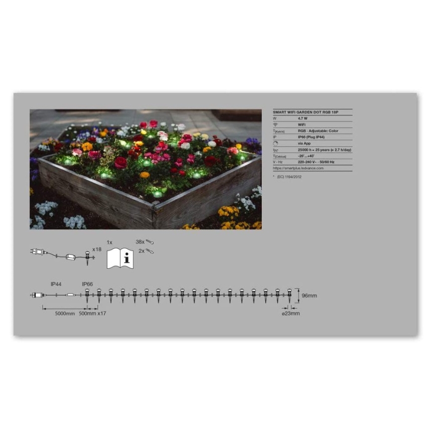 Ledvance - Lámpara decorativa exterior LED RGB SMART+ DOT 18xLED/4W/230V IP65 Wi-Fi