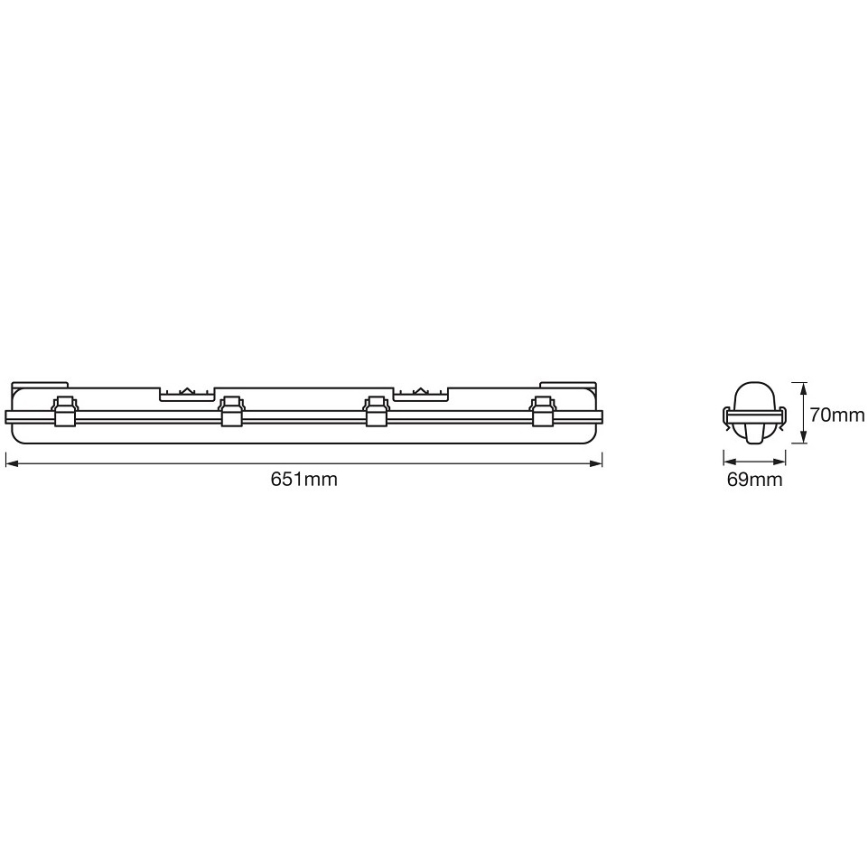 Ledvance - Lámpara fluorescente LED de alta resistencia DAMP T8 1xG13/7W/230V IP65