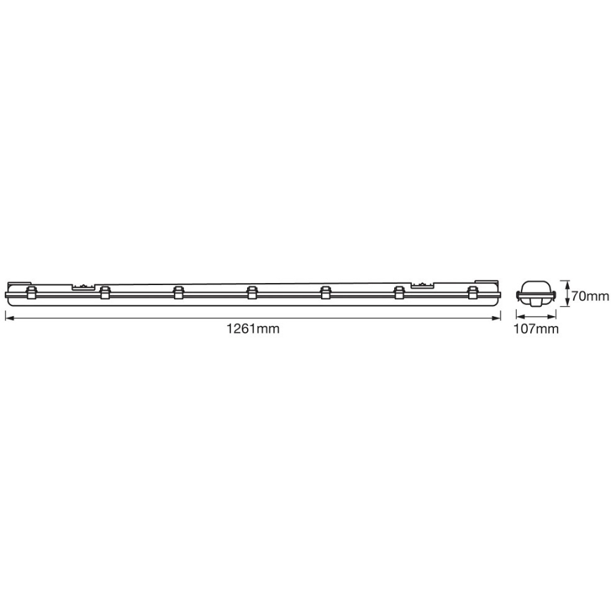Ledvance - Lámpara fluorescente LED de alta resistencia DAMP T8 2xG13/15W/230V IP65