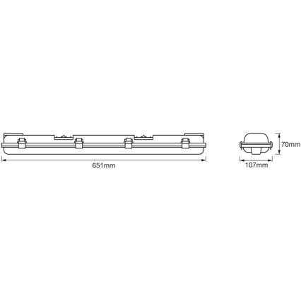 Ledvance - Lámpara fluorescente LED de alta resistencia DAMP T8 2xG13/7W/230V IP65