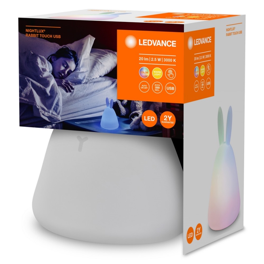 Ledvance - Lámpara infantil LED táctil de noche TOUCH LED/2,5W/5V 1200 mAh