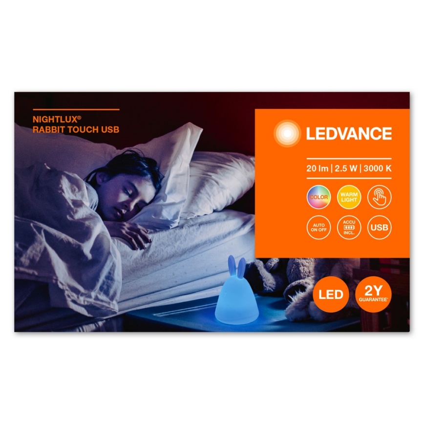 Ledvance - Lámpara infantil LED táctil de noche TOUCH LED/2,5W/5V 1200 mAh