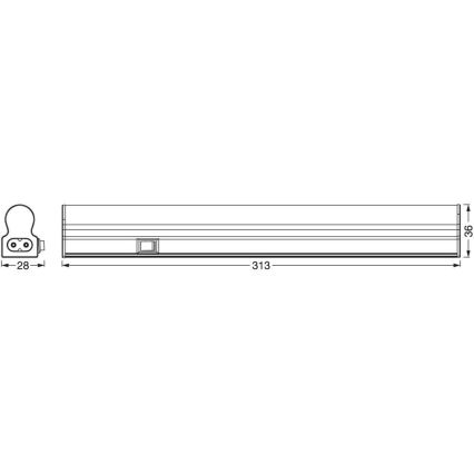 Ledvance - Lámpara LED para debajo de muebles con sensor BATTEN LED/4W/230V 32 cm