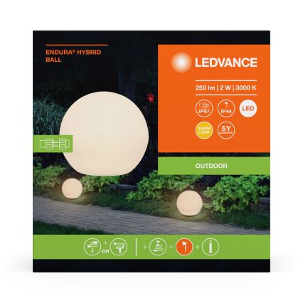 Ledvance - Lámpara LED de exterior ENDURA HYBRID BALL LED/2W/12V IP44
