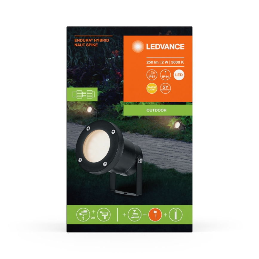 Ledvance - Lámpara LED de exterior ENDURA HYBRID NAUT SPIKE LED/2W/12V IP44