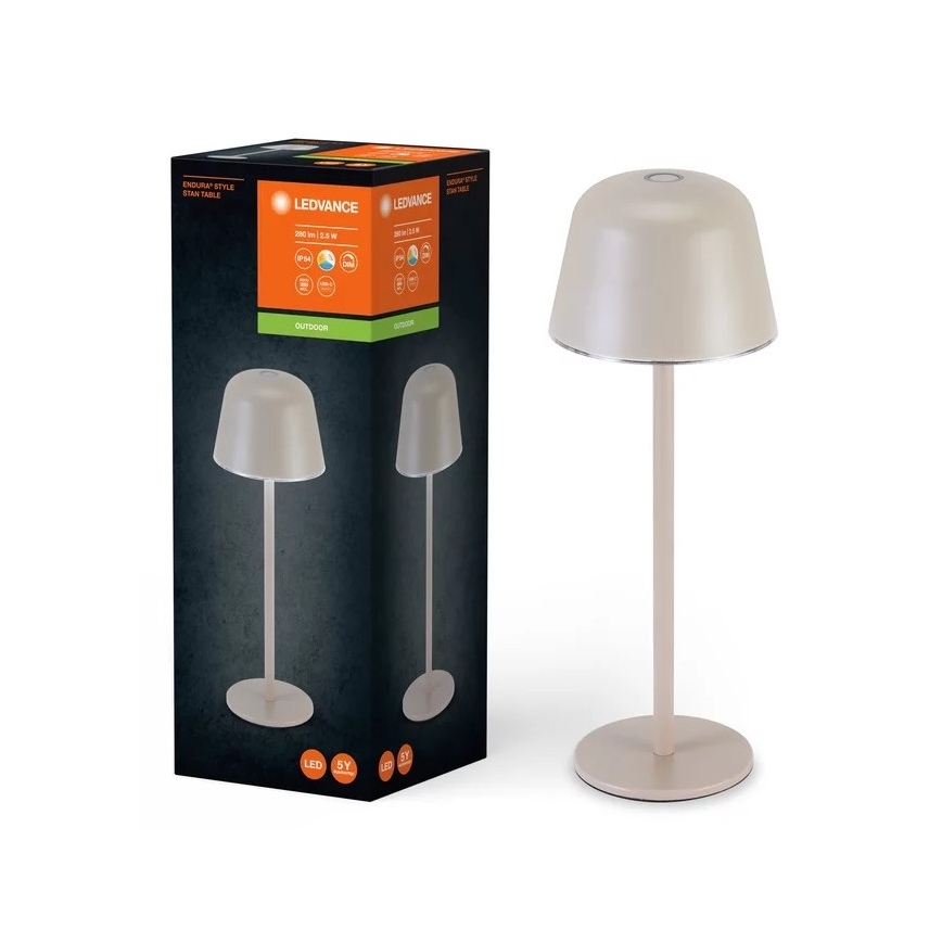 Ledvance - Lámpara LED de exterior recargable y regulable TABLE LED/2,5W/5V IP54 beige