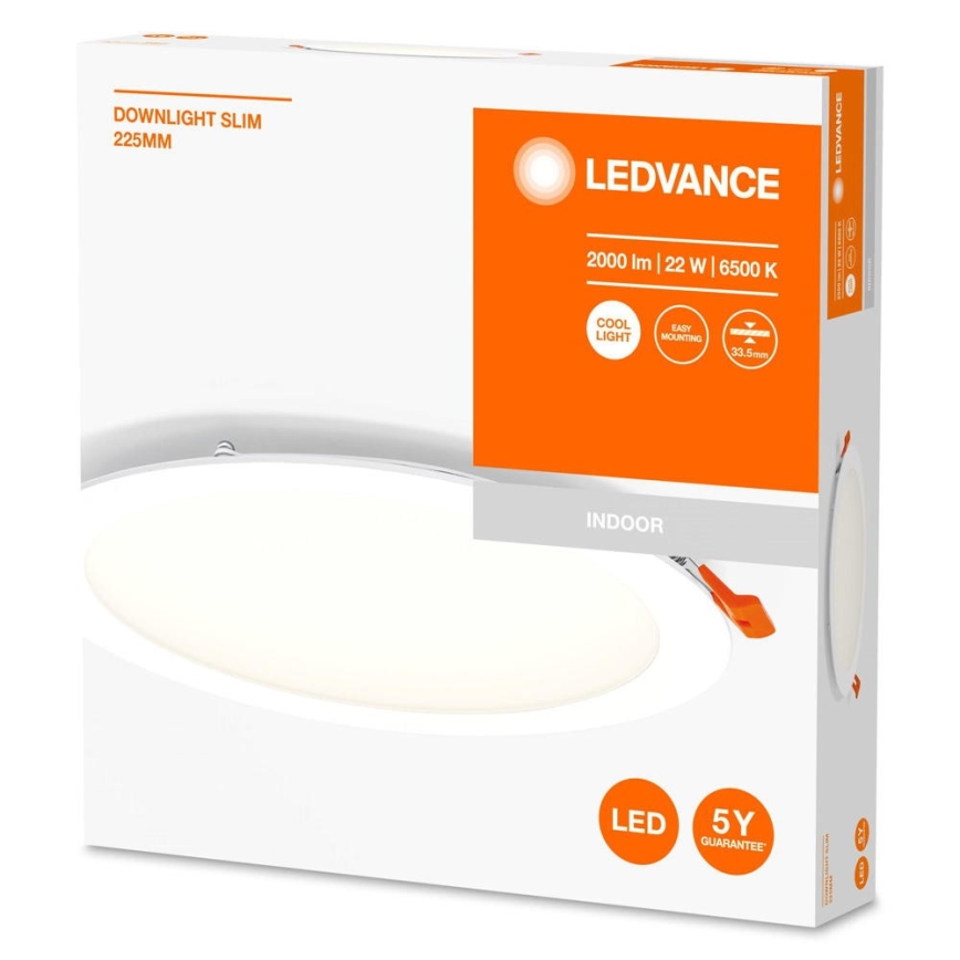 Ledvance - Lámpara LED empotrable SLIM LED/22W/230V 6500K