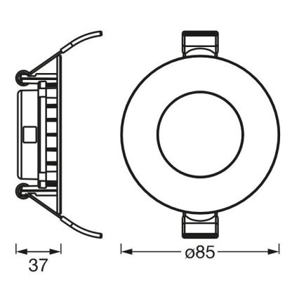 Ledvance - Lámpara LED empotrable SLIM LED/4,5W/230V 3000K