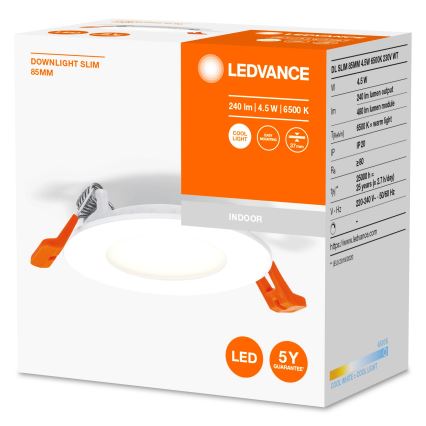 Ledvance - Lámpara LED empotrable SLIM LED/4,5W/230V 6500K