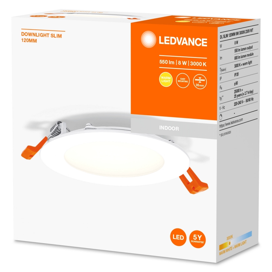 Ledvance - Lámpara LED empotrable SLIM LED/8W/230V 3000K