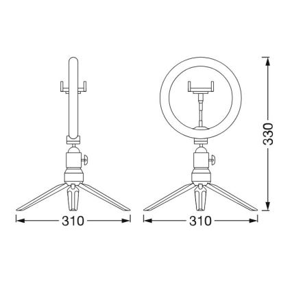 Ledvance - Lámpara LED de mesa regulable con pie y soporte para vlogging LED/5,5W/USB 3000/4000/6500K