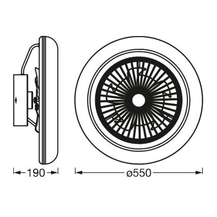 Ledvance - Plafón LED regulable con ventilador SMART+ LED/35W/230V Wi-Fi 3000-6500K + mando a distancia