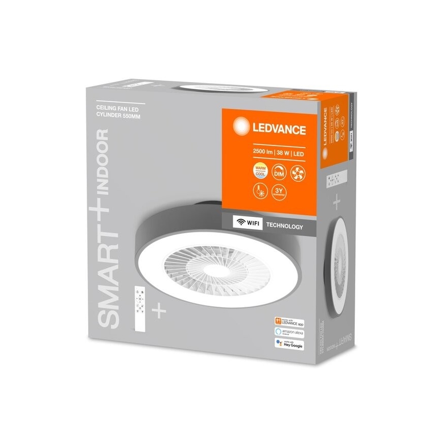 Ledvance - Plafón LED regulable con ventilador SMART+ LED/38W/230V 3000-6500K Wi-Fi + control remoto