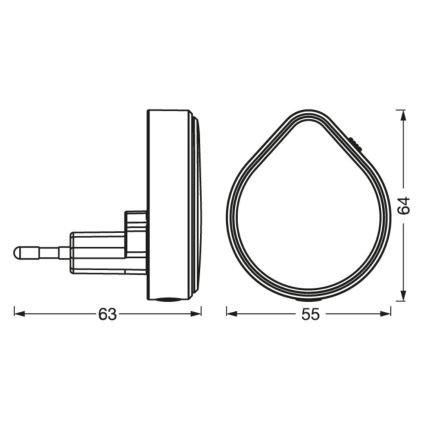 Ledvance - Lámpara orientativa LED regulable para enchufe LUNETTA LED/0,5W/230V