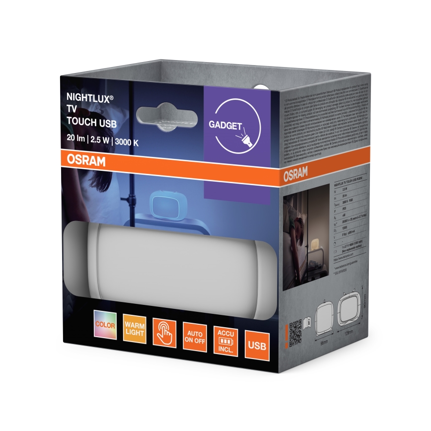 Ledvance - Lámpara nocturna infantil LED RGBW táctil TOUCH, 2,5 W/5 V