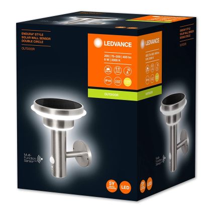 Ledvance - Lámpara solar LED regulable con sensor CIRCLE LED/6W/3,2V 2200 mAh IP44