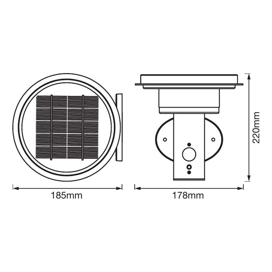 Ledvance - Lámpara solar LED regulable con sensor CIRCLE LED/6W/3,2V 2200 mAh IP44