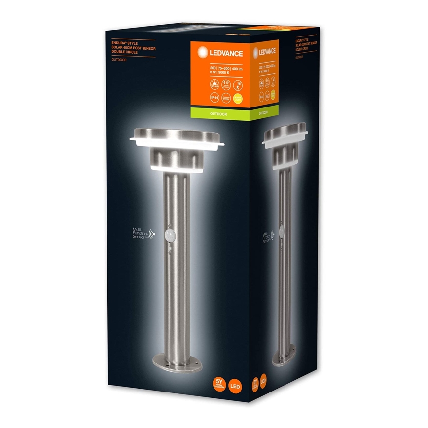 Ledvance - Lámpara solar LED regulable con sensor CIRCLE LED/6W/3,2V 2200 mAh IP44