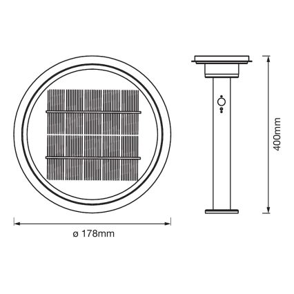 Ledvance - Lámpara solar LED regulable con sensor CIRCLE LED/6W/3,2V 2200 mAh IP44