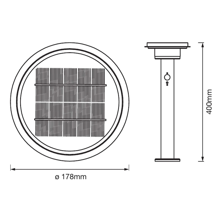 Ledvance - Lámpara solar LED regulable con sensor CIRCLE LED/6W/3,2V 2200 mAh IP44