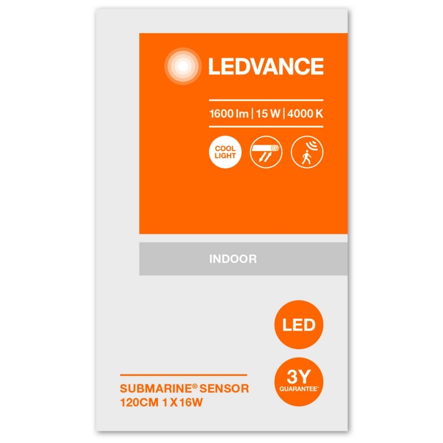 Ledvance - Lámpara técnica LED con sensor SUBMARINE 1xG13/16W/230V IP65