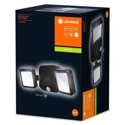 Ledvance - LED Aplique para exterior con sensor BATTERY 2xLED/10W/4xD IP54