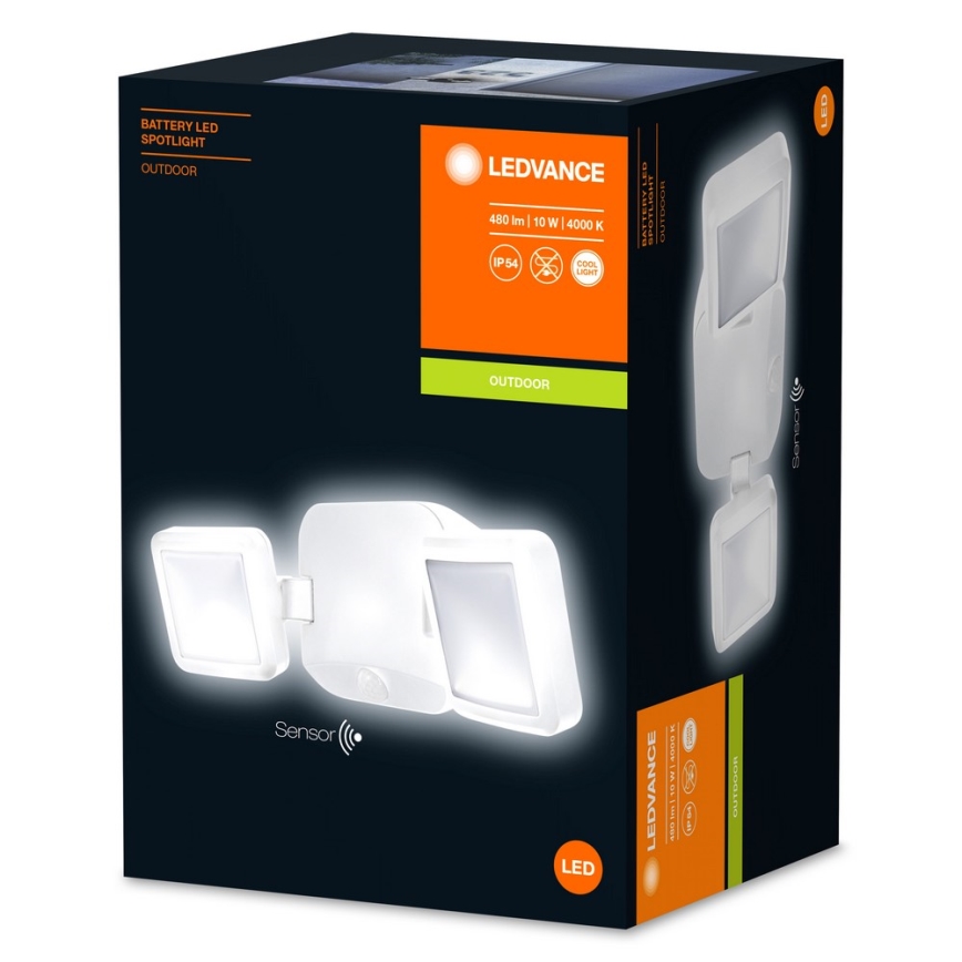 Ledvance - LED Aplique para exterior con sensor BATTERY 2xLED/10W/4xD IP54