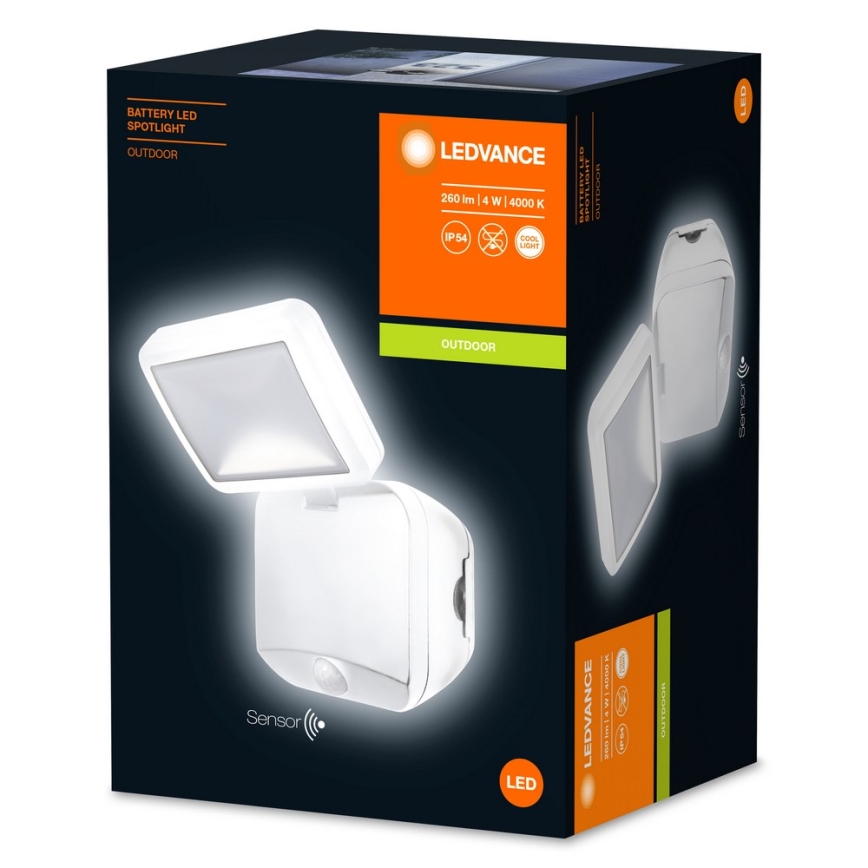 Ledvance - LED Aplique para exterior con sensor BATTERY LED/4W/4xD IP54