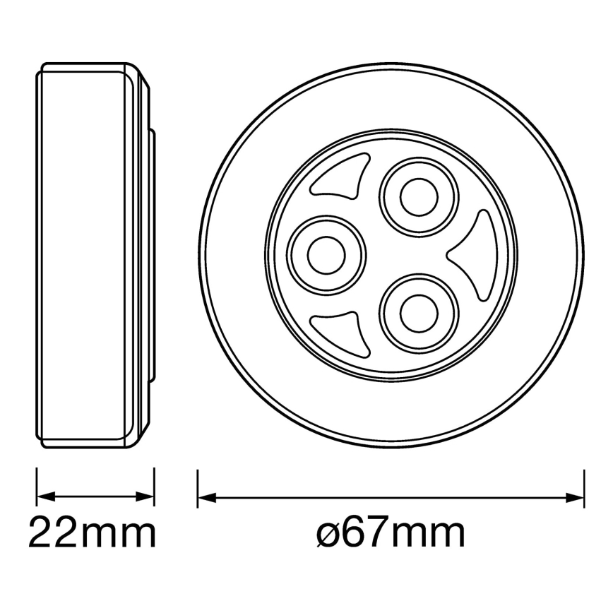 Ledvance - LED Lámpara de orientación táctil DOT-IT LED/0,2W/3xAAA