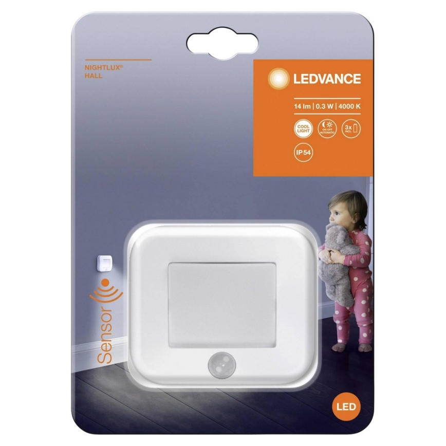 Ledvance - LED Luz nocturna con sensor NIGHTLUX LED/0,25W/3xAAA