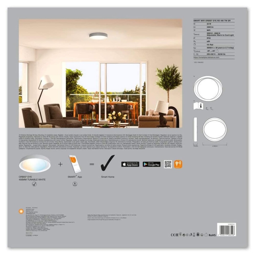 Ledvance - LED Plafón regulable SMART+ EYE LED/32W/230V 3000K-6500K Wi-Fi