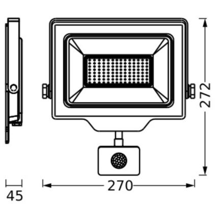Ledvance - LED Proyector de Pared Exterior con Sensor FLOODLIGHT ESSENTIAL LED/100W/230V IP44