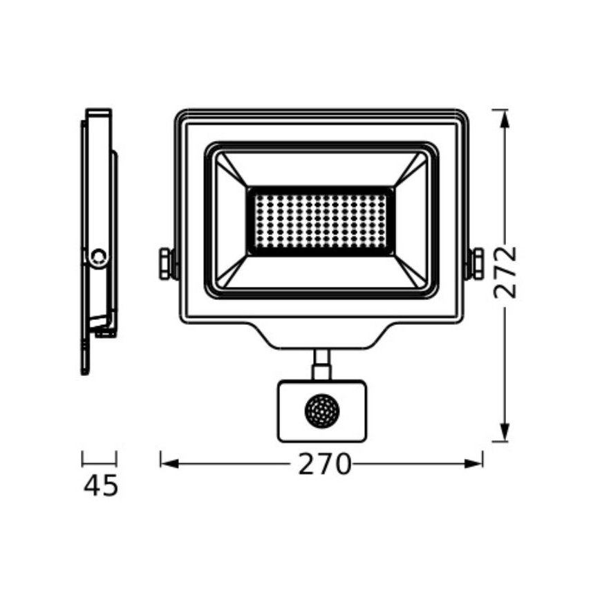 Ledvance - LED Proyector de Pared Exterior con Sensor FLOODLIGHT ESSENTIAL LED/100W/230V IP44