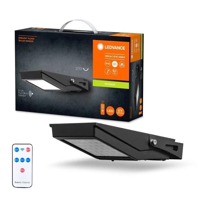 Ledvance - LED Proyector solar de exterior con sensor FLOOD LED/10W/3,6V 2000 mAh IP65 + control remoto