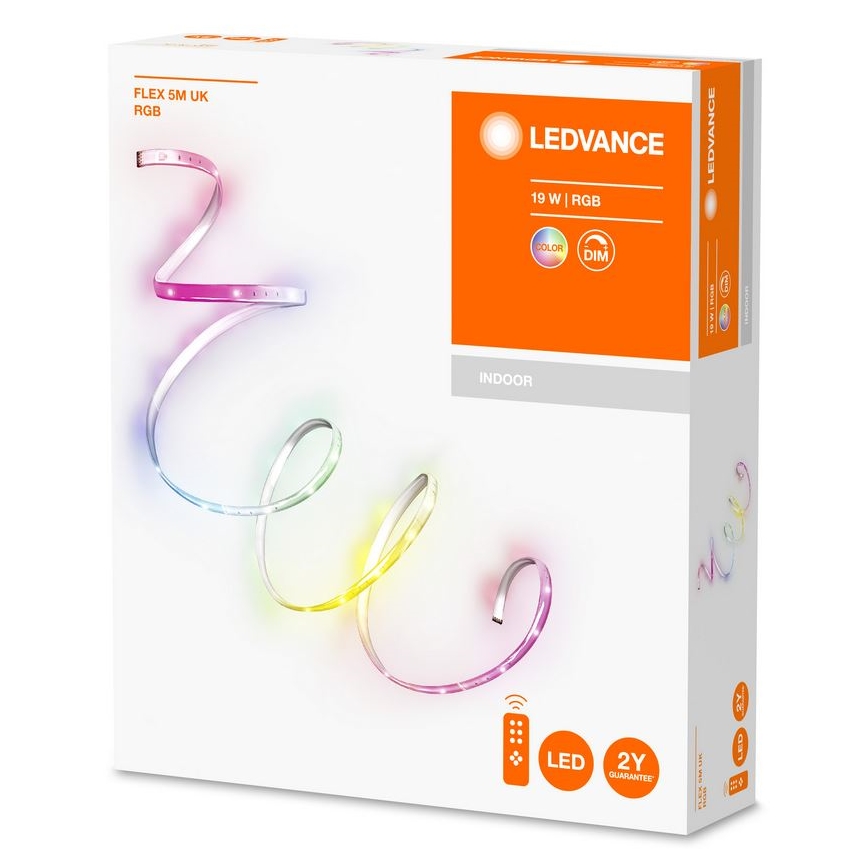 Ledvance - LED RGB Tira regulable FLEX 5m LED/19W/230V + control remoto