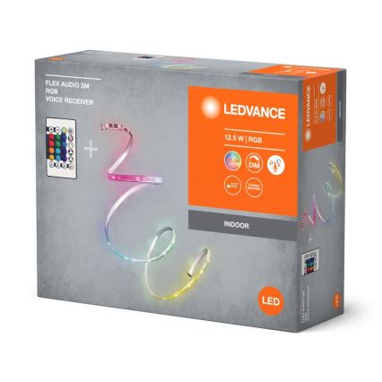 Ledvance - LED RGB Tira regulable FLEX AUDIO 3m LED/12,5W/230V + control remoto