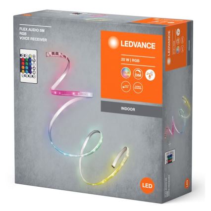Ledvance - LED RGB Tira regulable FLEX AUDIO 5m LED/20W/230V + control remoto