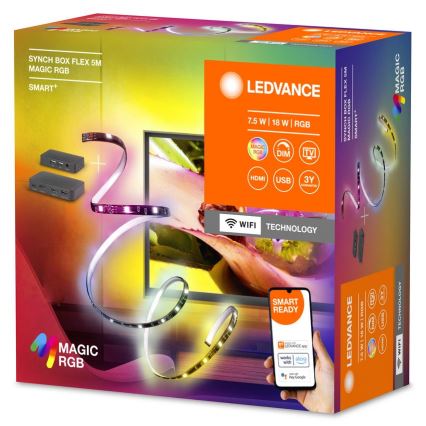 Ledvance - LED RGB Tira regulable para TV SYNCH BOX FLEX SMART+ MAGIC 4,5m LED/18W/230V Wi-Fi