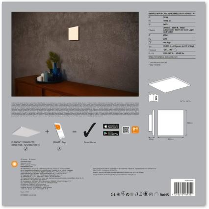 Ledvance - LED RGB+TW Plafón regulable SMART+ FRAMELESS LED/20W/230V 3000K-6500K Wi-Fi