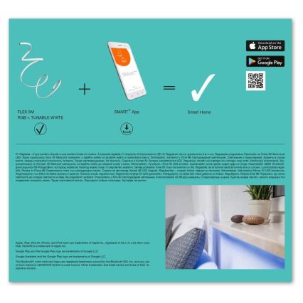 Ledvance - LED RGB+TW Tira regulable SMART+ FLEX 5m LED/16W/230V 2700K-6500K Bluetooth