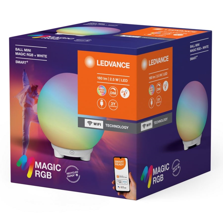 Ledvance - Lámpara de sobremesa LED RGBW regulable SMART+ MAGIC LED/2,5W/5V 2200-6500K Wi-Fi