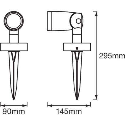 Ledvance - SET LED RGBW Lámpara exterior SMART+ SPOT LED/4,5W/230V IP65 Wi-Fi