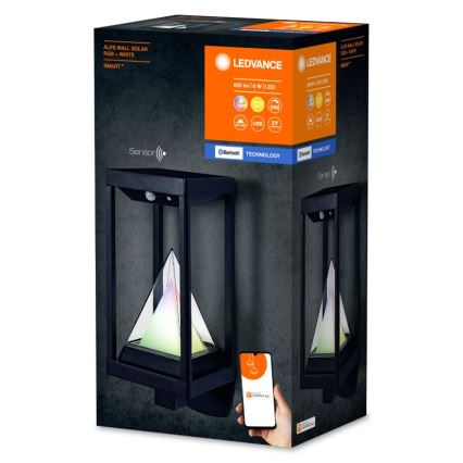 Ledvance - LED RGBW Regulable solar aplique con sensor de movimiento y crepuscular SMART+ ALPS LED/6W/3,7V 2200 mAh 3000K IP44