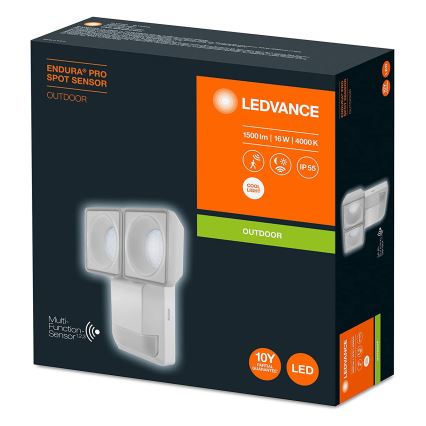 Ledvance - Luminaria de pared LED para exteriores con sensor SPOT 2xLED/8W/230V IP55