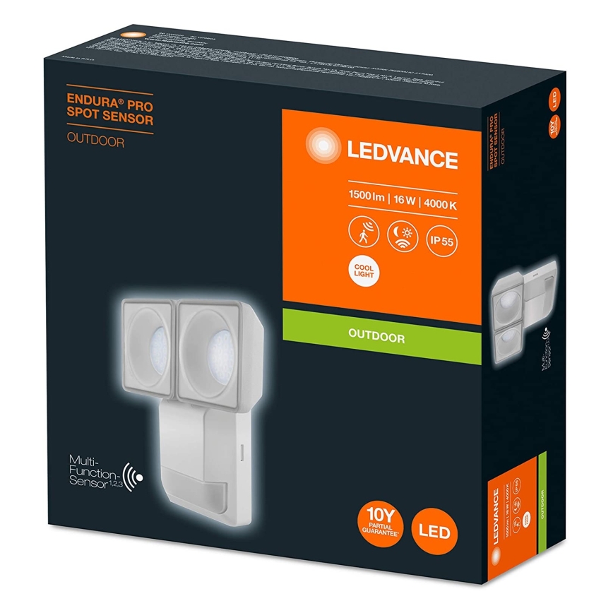 Ledvance - Luminaria de pared LED para exteriores con sensor SPOT 2xLED/8W/230V IP55