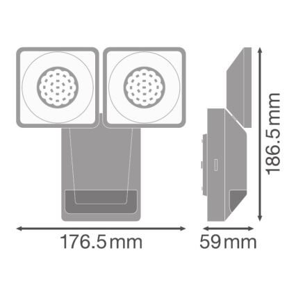 Ledvance - Luminaria de pared LED para exteriores con sensor SPOT 2xLED/8W/230V IP55