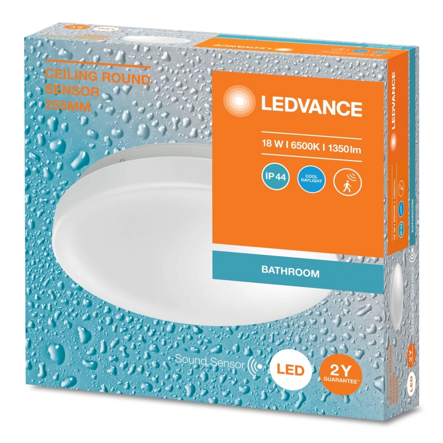 Ledvance - Plafón LED para baño con sensor crepuscular CEILING ROUND LED/18W/230V IP44