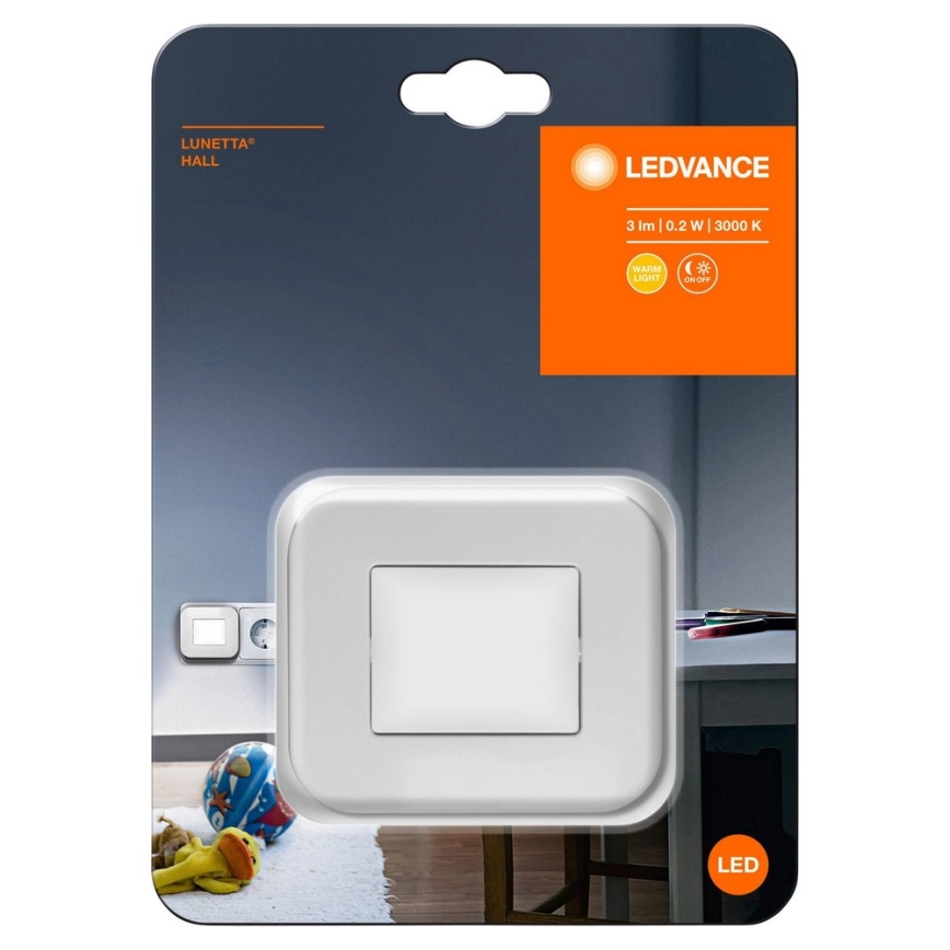 Ledvance - LUNETTA luz nocturna LED con sensor crepuscular LED/0,2W/230V 3000K